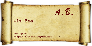 Alt Bea névjegykártya
